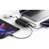 Rozširujúca batéria SWISSTEN Voltbox 35W - integrované káble Lightning a USB-C - 10000 mAh - sivá