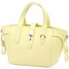 Malá pastelovo žltá kožená kabelka do ruky Italy