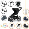 Set 11v1 Thule Urban Glide 4-wheel Black + madlo + vanička Dark Slate + JOMK príslušenstvo + autosedačka Cybex s ISOFIX základňou a adaptérmi Thule