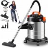 Priemyselný bezvreckový vysávač na suché/mokré vysávanie prachu, sutiny s oklepávačom, 20L