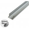 Brolux Hliníková lišta Primal Zápustná Vysoká, anodizovaný profil pre LED pásiky do 12mm, 1m, 10ks, BW012519_10