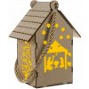 Vianočná dekorácia LED adventný drevený domček Ruhhy LX48