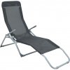 Skladacie záhradné ležadlo Pando, antracitová, 141 x 61 x 57-95 cm