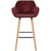 Barová stolička Grant velvet, červená