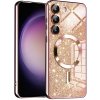 Techsuit Luxury Glitter MagSafe – puzdro na Samsung Galaxy S23 Plus – ružovozlatý