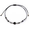 Náramok shamballa srdce a brúsené korálky s AB efektom - 1 ks 12 čierna