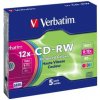 CD-RW VERBATIM DTL+ Colour 700MB 12X Slim Box 5ks/bal.