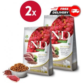 N&D Dog Quinoa GF Adult Medium & Maxi, Neutered, Duck, Broccoli & Asparagus 12 kg