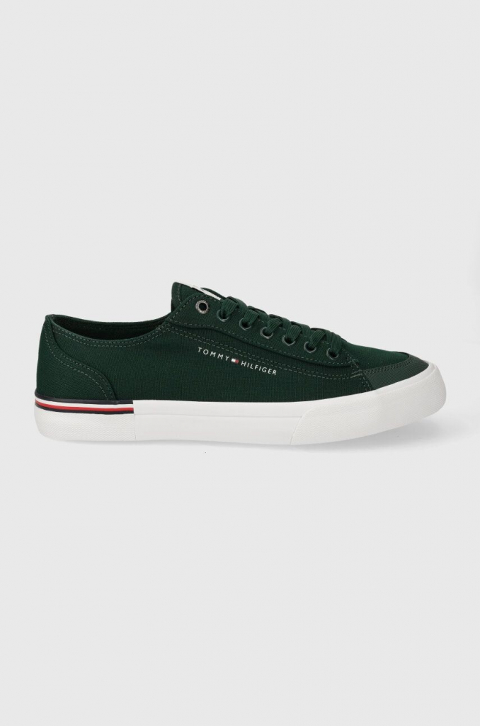 Tommy Hilfiger tenisky corporate vulc canvas zelená FM0FM04954