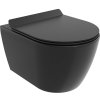 MEXEN/S - Carmen Závesná WC misa Rimless Tornado vrátane sedátka s slow slim, duroplast, čierna mat 30880185T