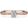 Minerva Side Stones | Zásnubný prsteň so stredovým kameňom 0.25 ct, ružové zlato, s diamantmi 50