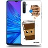 Picasee silikónový prehľadný obal pre Realme 5 - Cute coffee