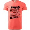 1986 v kocke - Klasické pánske tričko vyššej gramáže - 3XL ( Korálová )