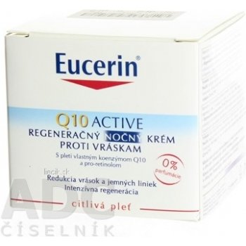 Eucerin Q10 Active regeneračný nočný krém proti vráskam pre všetky typy citlivej pleti 50 ml