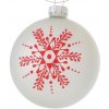 Vianočná sklenená ozdoba Marik biela s ornamentmi 1ks, 8 cm - 2