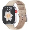 Wigento Pre Huawei Watch Fit 4 / 4 Pro / 3 Originálny kožený dizajn Náhradná inteligentná hodinky Arm Band béžová / strieborná