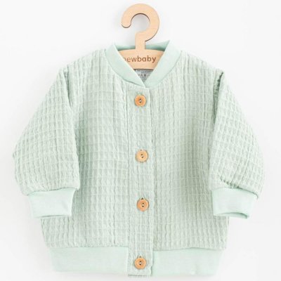 Dojčenský mušelínový kabátik New Baby Comfort clothes šalviová 56 (0-3m)