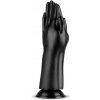 BUTTR Double Trouble, čierne análne dildo – ruky s prísavkou 30,7 x 5,6–9,1 cm