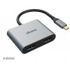 AKASA adaptér USB-C na HDMI MST (single or dual display output, HDMI), 4K@30Hz dual, 4K@60Hz sigle AK-CBCA26-18BK