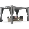 Antracitová pergola na terasu so závesmi La Palma 4x4 Garden Point