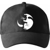 Mačka - Jin jang - Šiltovka so zahnutým šiltom a mosaznou sponou - Univerzálna veľkosť ( Čierna )