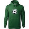 Futbalová lopta v triku - Mikina pánska Cape s kapucňou - S ( Fľaškovozelená )
