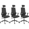 3PACK Ergonomická kancelárska stolička HEALTH čierna (3 ks)