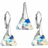 Súprava šperkov s kryštálmi Swarovski náušnice a prívesok ab efekt trojuholník 39174.2 AB