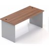 NABYTOK-DIZAJNOVY.SK - BKA16 19 - Kancelársky stôl Komfort, drevená podnož, 160x70x76 cm, orech/sivá