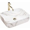 Rea Demi, keramické umývadlo na dosku 505x395x130 mm, imitácia kameňa Shiny Aiax, REA-U4100