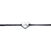 Šnúrkový minimalistický Glosery náramok so srdiečkom s horami Obvod zápästia: S 16-17 cm, Šnúrka: sv. fialová, Prvky: čierne