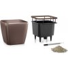 Kvetináč Lechuza Quadro LS 28/26 all inclusive set espresso