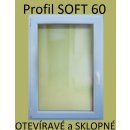 SOFT plastové okno 100x200 cm biele, otevíravé a sklopné - profil SOFT 60mm