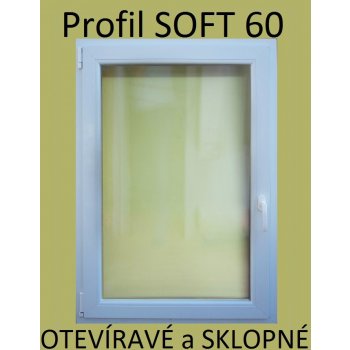 SOFT plastové okno 100x200 cm biele, otevíravé a sklopné - profil SOFT 60mm