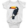 Tukan kreslený - Body dojčenské s krátkym rukávom - Krátký r. 12-18 mes ( Biela )