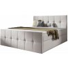 Wilsondo Čalúnená boxspring posteľ s úložným priestorom Charlotte - krémová Rozmer: 160x200