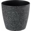 Slovakia Trend Kvetináč Strend Pro Stone, 23x20,5 cm, čierny, efekt kameňa