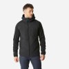 QUECHUA Pánska turistická mikina NH500 hybridná čierna S