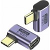 PremiumCord USB-C na USB-C, USB 4.0 zahnutý 90° kur31-40