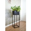 Kvetináč na vysokých nohách ELEVATE SQUARE, oceľ, výška 79 cm, čierny mat
