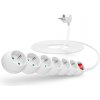 CONNECT IT predlžovací kábel 230 V, 6 zásuviek, 5 m, s vypínačom (biely)