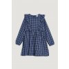 Gant Checked Flannel Frill Dress Persian Blue