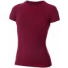 Brubeck Active Wool Womens T-Shirt SS11700 Plum - dámské triko krátký rukáv L