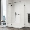 SanSwiss ANNEA Black Bočná stěna v 90° s L-kováním pre dvere s L-kováním ANTW07000607