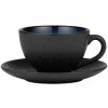 Šálka na čaj s podšálkou 22 ml, čierna/tmavomodrá, Bitz