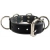 Obojok Mister B Slave Collar 4 D-Rings šedý, kožený BDSM obojok s D-krúžkami