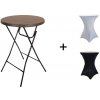 AKCE! Bistro stolek koktejlový průměr 80 cm - IMITACE DŘEVA BSTL80D Farba obrusu: ČIERNA / BLACK