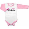 Body dlhý rukáv s vtipným textom Baby Nellys Malá Koketa holka