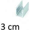 3 cm - Hliníková montážna vodiaca lišta pre svetelné LED pásy
