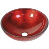 Sapho MURANO ROSSO IMPERO sklenené umývadlo na dosku, priemer 40cm, červené AL5318-63